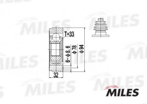 ШРУС Skoda Octavia A5 (04-) 1.4/1.6 MT внутр. GA10001 GA10001 MILES