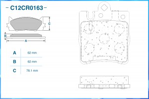Тормозные колодки задние, Low Metallic C12CR0163 C12CR0163 CWORKS