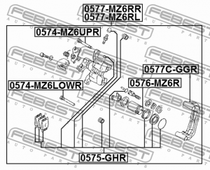 Скоба задн суппорта MAZDA 6 GG 2002-2008 0577C-GGR 0577C-GGR FEBEST