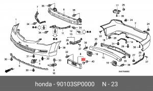 АКЦИЯ!!!КРЕПЁЖ БАМПЕРА 90103SP0000 HONDA