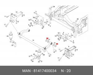 Шайба упорная кабины MAN TGA 81417400034 MAN