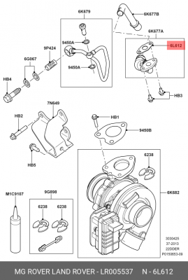 прокладка турбины!\ Land Rover Freelander 2.2 06-14 LR005537 LAND ROVER