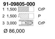кольца поршневые! d86x1.5x1.5x3 STD (к-кт на 1 порш.)\ Opel Astra/Kadett 2.0 86> 9109805000 YENMAK