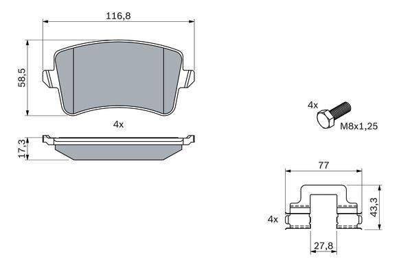 0 986 494 733 колодки дисковые задние! Audi A4/A5 1.8TFSi-3.2FSI/2.7TDi 07> 0 986 494 733 BOSCH