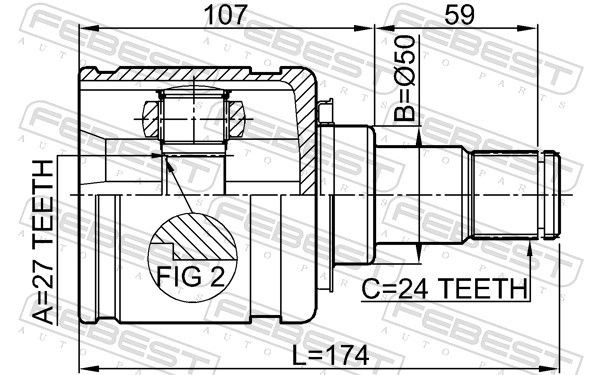 ШРУС внутр левый TOYOTA CAMRY ACV40/GSV40 (2006- ) 0111-GSV40LH 0111-GSV40LH FEBEST