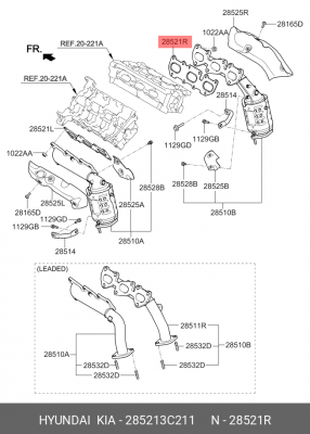 Прокладка выпускного коллектора 285213C211 HYUNDAI KIA