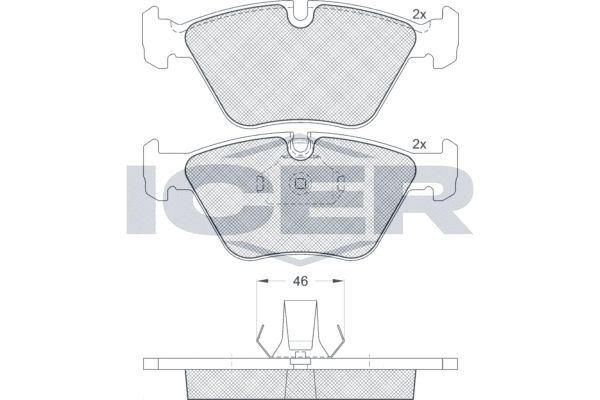 181550 колодки дисковые передние !\ BMW E46 3.0i/Ci/CD/D/DX/ix 00>/E39 2.0D/2.5D 181550 ICER