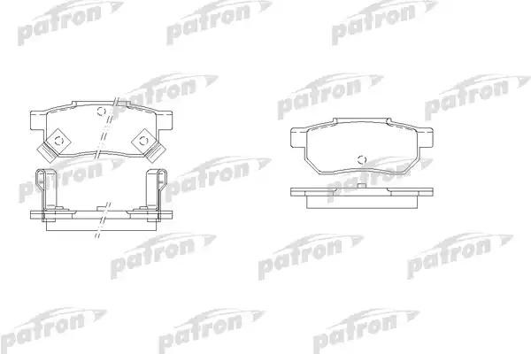 Колодки тормозные HONDA Accord,Civic (EN,FD1),CR-V задние (4шт.) PATRON PBP621 PATRON