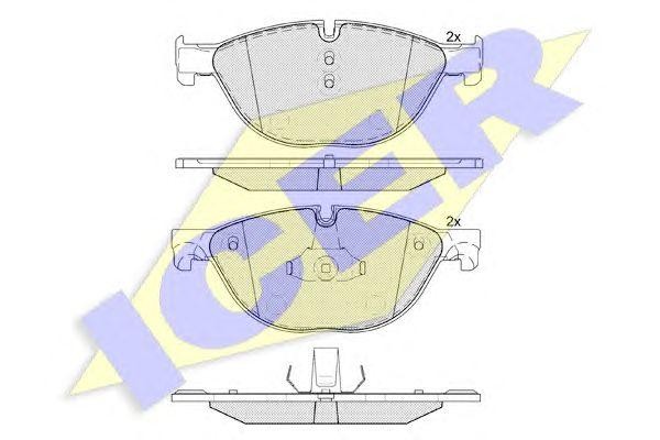 181961 колодки дисковые передние!\ BMW F01/F02/F07GT 3.0 08> 181961 ICER