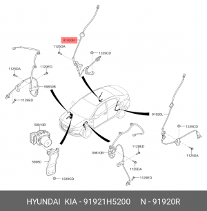 Датчик АБС KIA Rio (18-) колеса заднего правого OE 91921H5200 HYUNDAI KIA