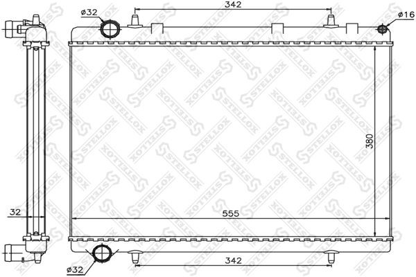 радиатор системы охлаждения!\ Citroen C4/Xsara Picasso, Peugeot 307 1.6-2.0 16V  10-26121-SX STELLOX