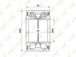 Подшипник полуоси задней (44/42x48x89) TOYOTA Land Cruiser(100) 4.2D-4.7 98-07,  WB-1251 LYNXAUTO