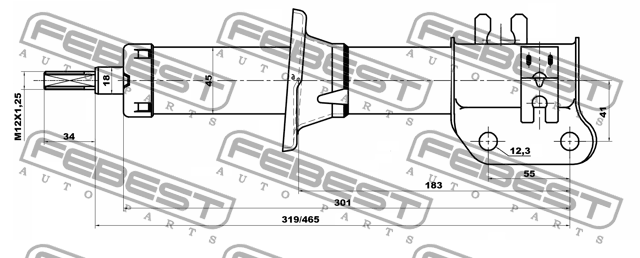 Амортизатор передн левый CHEVROLET MATIZ/SPARK (M100) 1998-2005 10667898FL 10667898FL FEBEST