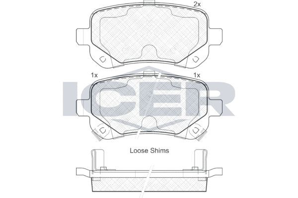 181910 колодки дисковые задние!\ Chrysler Voyager2.3/3.8/2.8CRD 07> 181910 ICER