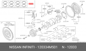 КОЛЬЦА ПОРШНЕВЫЕ N16 120334M501 12033-4M501 NISSAN