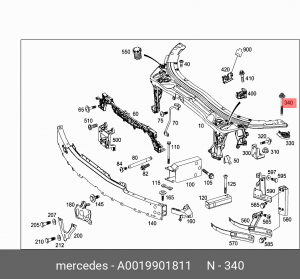 Болт 0019901811 A 001 990 18 11 MERCEDES BENZ
