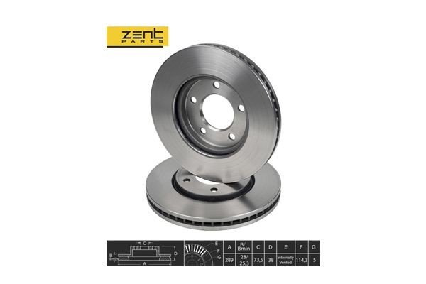 диск тормозной передний! Chrysler Voyager III 2.4-3.8/2.5CRD/2.8CRD 00> Z06156 ZENTPARTS