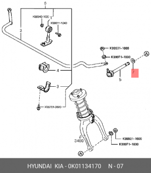 kia Sportage 1994-2006 0K01134170 HYUNDAI KIA