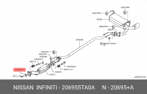 УПЛОТНИТЕЛЬНОЕ КОЛЬЦО ГЛУШИТЕЛЯ (аналог 20695-8H320) 20695-5TA0A 20695-5TA0A NISSAN