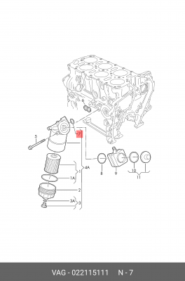 прокладка корпуса масляного фильтра!\ Audi Q7, VW Phaeton/Touareg/Transporter 02 022 115 111 VAG