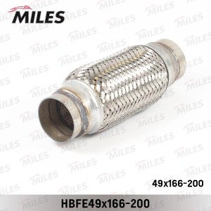 Труба гофрированная (гофра) патрубками и внутренним плетением 49X166-200 (BOSAL  HBFE49X166-200 MILES
