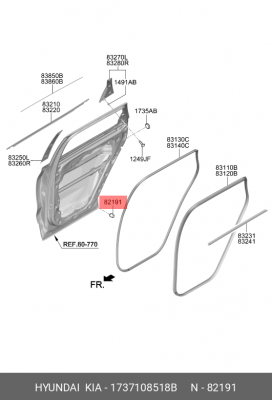 Демпфер KIA Sportage (15-) двери задка OE 1737108518B HYUNDAI KIA