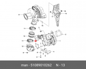 УПЛОТН. ГАЗОТУРБ. НАГНЕТАТЕЛЯ 51089010262 MAN