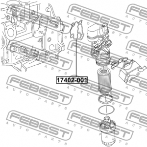 Прокладка корпуса масл фильтра SKODA OCTAVIA 1Z 2004-2013 17402-001 17402001 FEBEST