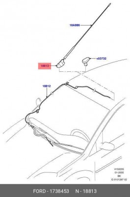 Кронштейн FORD крепления антенны OE 1738453 FORD