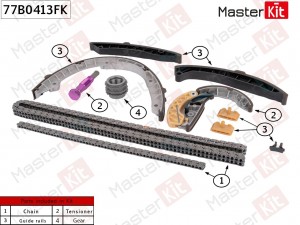 Комплект цепи ГРМ  PORSCHE MCU.RA/MCX.ZA/ MCT.MA/ MDC.NA  Cayenne II 2014-2018/  77B0413FK MASTER KIT