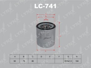 Фильтр масляный LC-741 LYNXAUTO