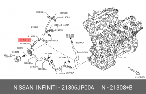 ШЛАНГ СИСТЕМЫ ОХЛАЖДЕНИЯ 21306-JP00A 21306-JP00A NISSAN