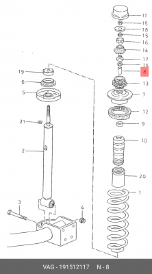 (8 ГР.), ВТУЛКА, РАСПОРНАЯ 191 512 117 VAG