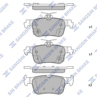 Колодки тормозные CHANGAN Uni-T (20-) (1.5),CS55 Plus (21-) (1.5) задние (4шт.)  SP2604 SANGSIN