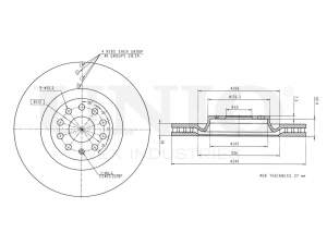 Диск тормозной передний BRD-20542 UNIO