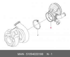 Патрубок впускной 51094020188 MAN