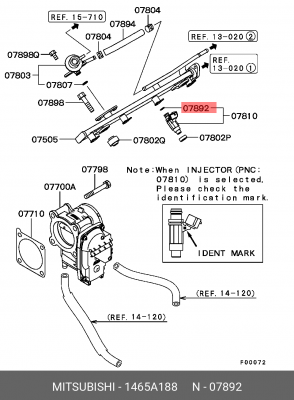 Кольцо уплотнительное MITSUBISHI Carisma,Galant,Lancer,Pajero форсунки топливной 1465A188 MITSUBISHI