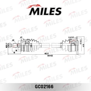 Привод в сборе правый MITSUBISHI L200 IV 2.5D 05- GC02166 GC02166 MILES