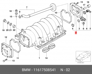 клапан вентиляции картера! крышка\ BMW E53 11 61 7 508 541 BMW