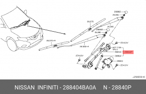 ТЯГА ЩЕТКИ СТЕКЛООЧИСТИТЕЛЯ 28840-4BA0A 28840-4BA0A NISSAN