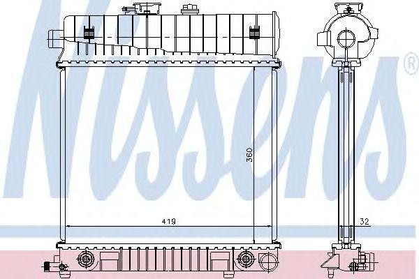 радиатор системы охлаждения! без AC\ MB W202/W210 1.8-2.3 93-00 62708A NISSENS