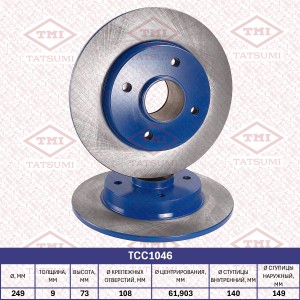 Диск тормозной задний CITROEN C4 08-PEUGEOT 308 07- TCC1046 TCC1046 TATSUMI