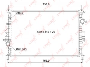 радиатор охлаждения! АКПП\ Ford Mondeo 2.0TDCi 07> RB1036 LYNXAUTO