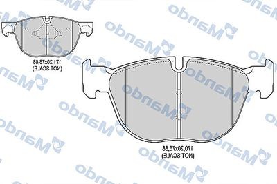 Колодки тормозные BMW X5 (E70),X6 (E71) передние (4шт.) MANDO MBF015256 MANDO