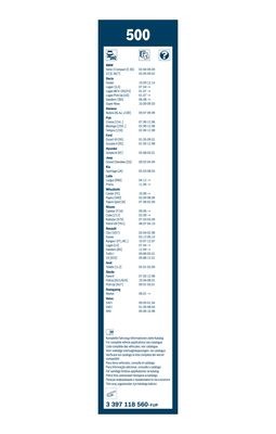 Щетки стеклоочистителя TWIN 500/500 500 3397118560 3 397 118 560 BOSCH