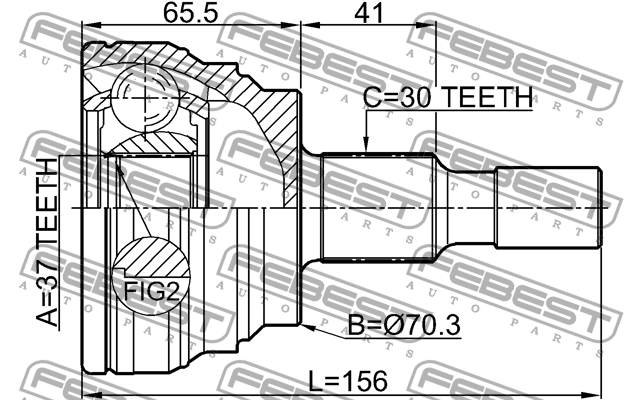 ШРУС внешний MERCEDES W164 1610-164S 1610-164S FEBEST