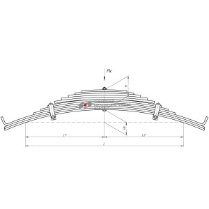 Рессора МАЗ-97581 задняя (11 листов) полуприцепа L=1160мм ЧМЗ 975812912012 OMK AUTO