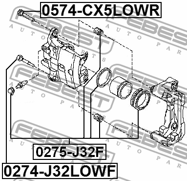 Ремкомплект суппорта переднего 0275-J32F 0275-J32F FEBEST