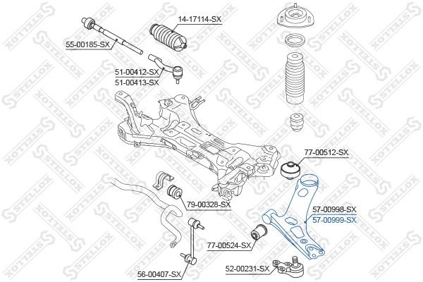 рычаг правый !\Hyundai i40 CW (VF) 11> 57-00999-SX STELLOX