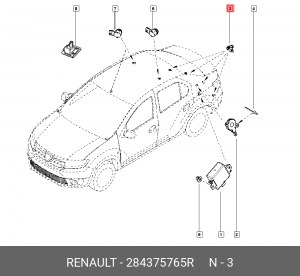 датчик парктроника!\ Renault Duster/Logan II 284375765R RENAULT
